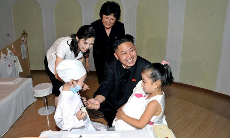 The respected Comrade Kim Jong Un playing at doctors with children (July 2012)