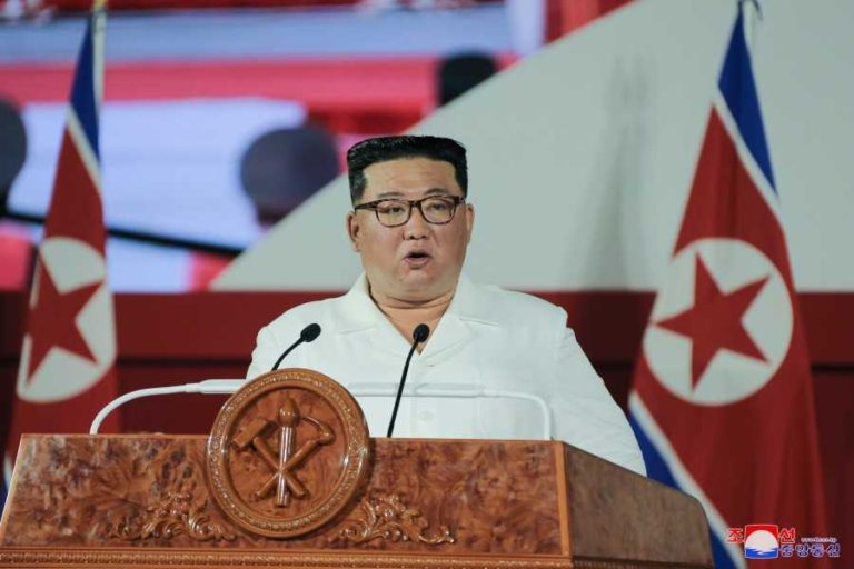 Kim Jong Un delivering a speech
